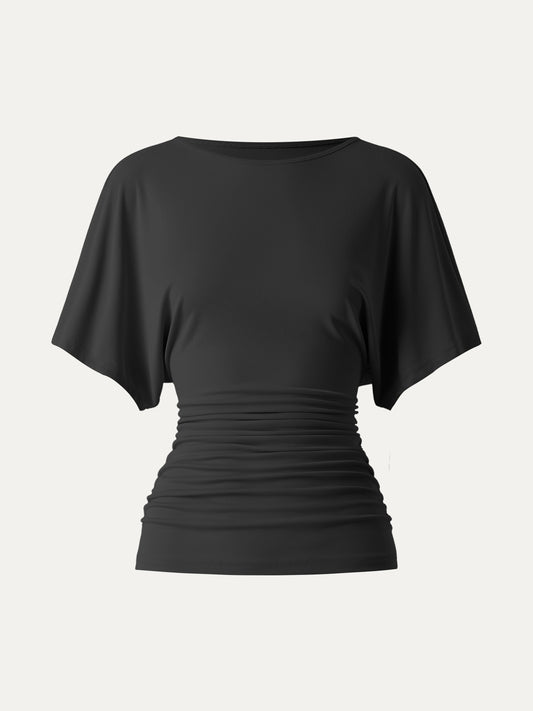 The Draped Ruched Batwing Blouse